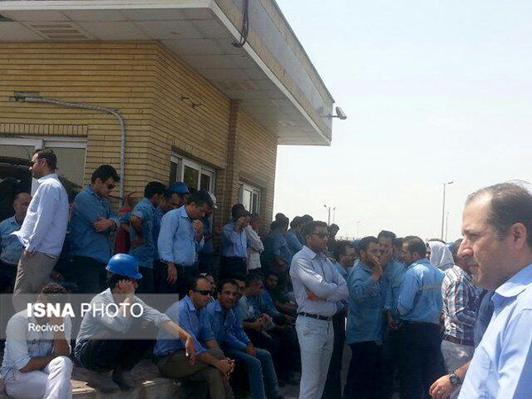 کارگران آلومینیوم المهدی هرمزآل بار دیگر تحصن کردند